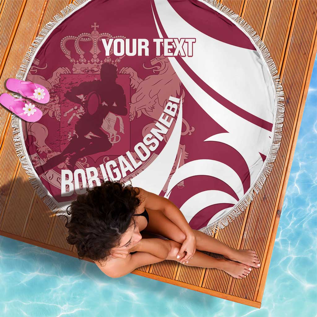 Custom Georgia Rugby Beach Blanket Go Borjgalosnebi
