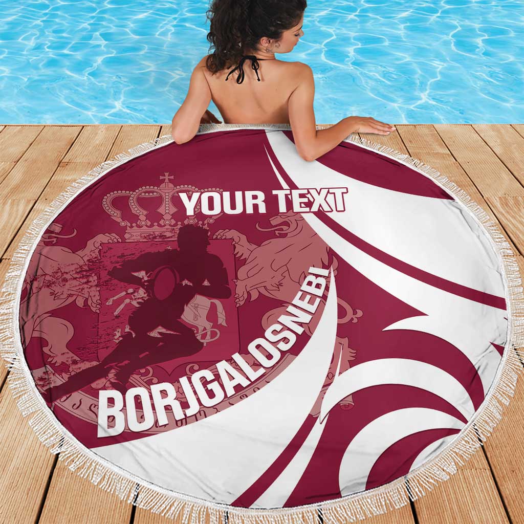 Custom Georgia Rugby Beach Blanket Go Borjgalosnebi
