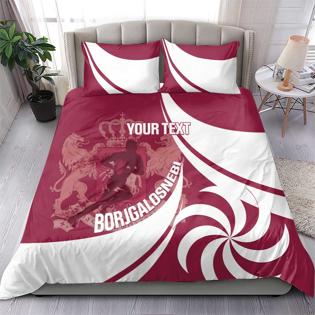 Custom Georgia Rugby Bedding Set Go Borjgalosnebi