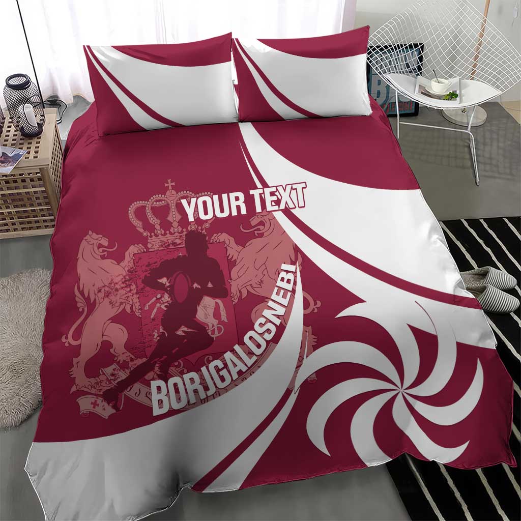 Custom Georgia Rugby Bedding Set Go Borjgalosnebi