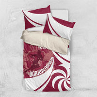 Custom Georgia Rugby Bedding Set Go Borjgalosnebi