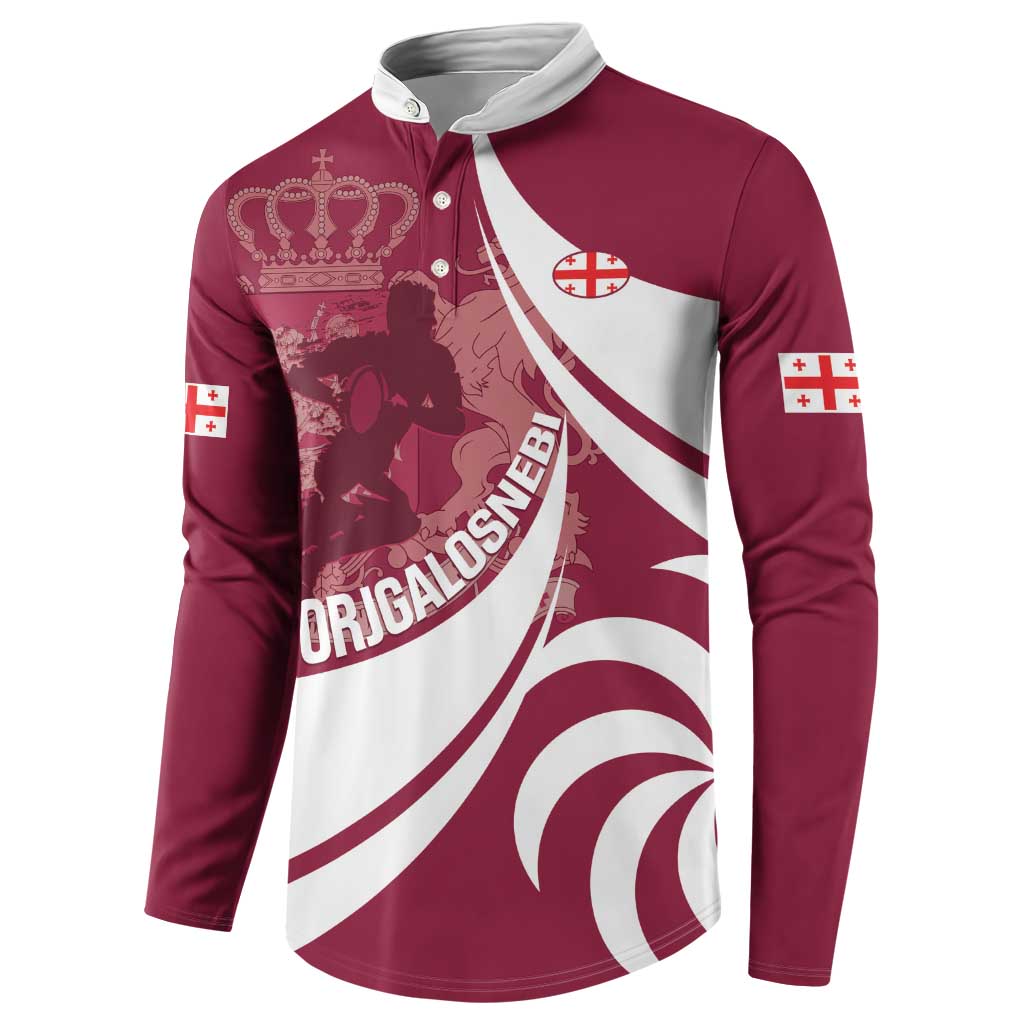 Custom Georgia Rugby Button Sweatshirt Go Borjgalosnebi
