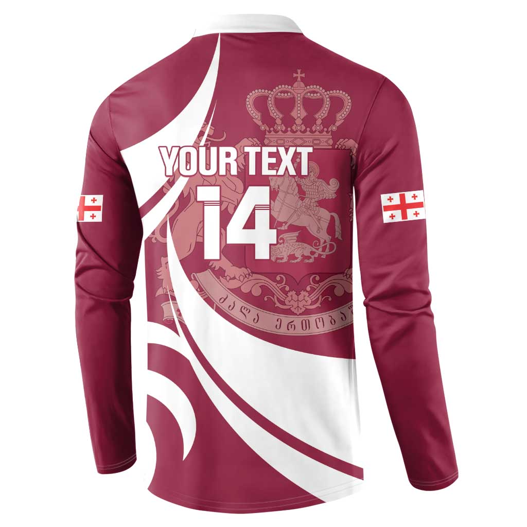 Custom Georgia Rugby Button Sweatshirt Go Borjgalosnebi