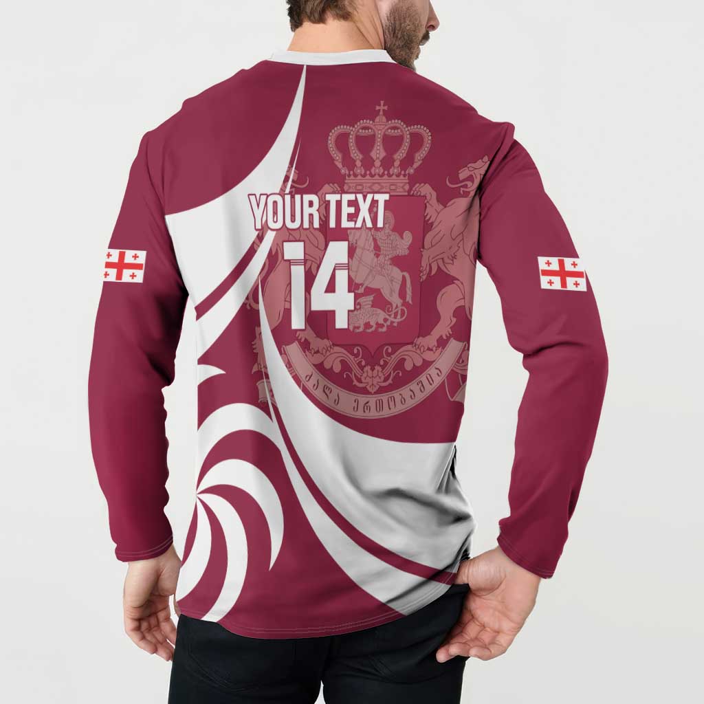Custom Georgia Rugby Button Sweatshirt Go Borjgalosnebi