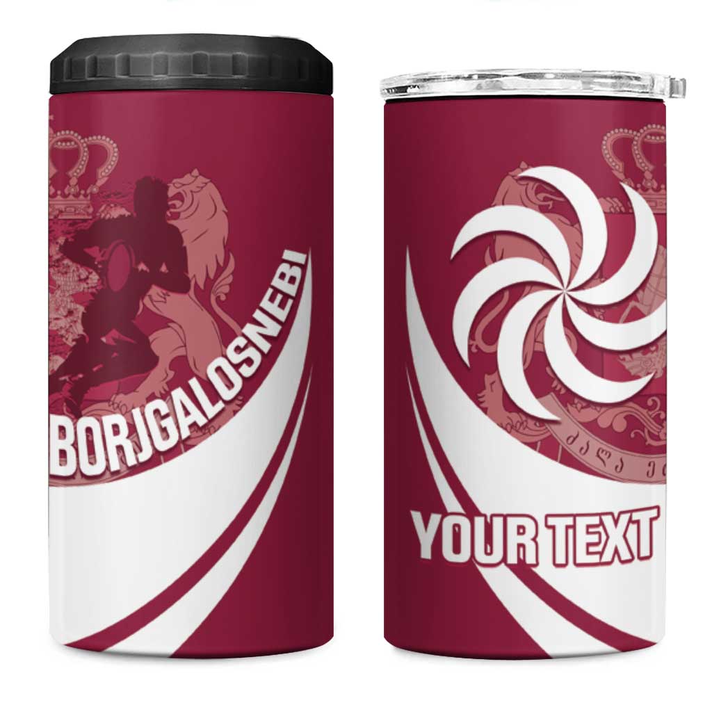 Custom Georgia Rugby 4 in 1 Can Cooler Tumbler Go Borjgalosnebi