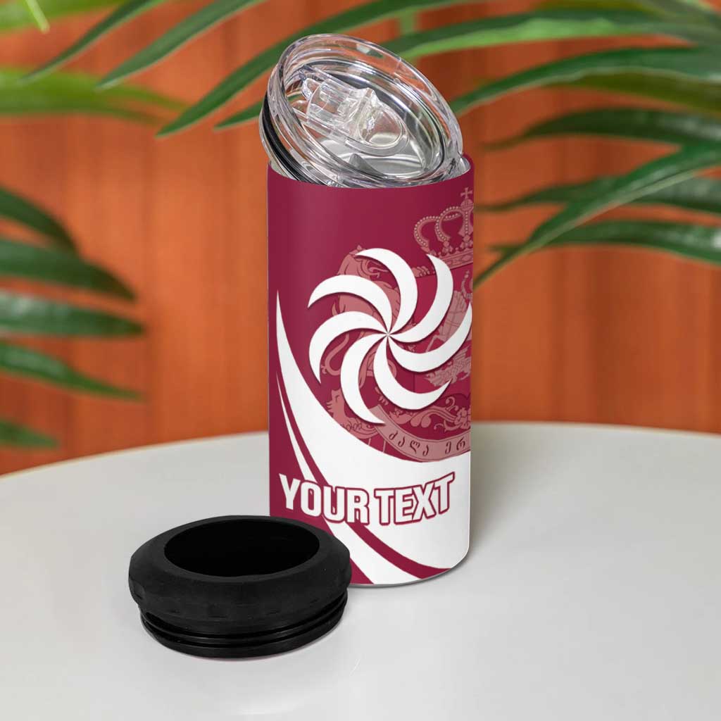 Custom Georgia Rugby 4 in 1 Can Cooler Tumbler Go Borjgalosnebi