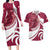 Custom Georgia Rugby Couples Matching Long Sleeve Bodycon Dress and Hawaiian Shirt Go Borjgalosnebi
