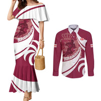 Custom Georgia Rugby Couples Matching Mermaid Dress and Long Sleeve Button Shirt Go Borjgalosnebi