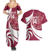 Custom Georgia Rugby Couples Matching Summer Maxi Dress and Hawaiian Shirt Go Borjgalosnebi