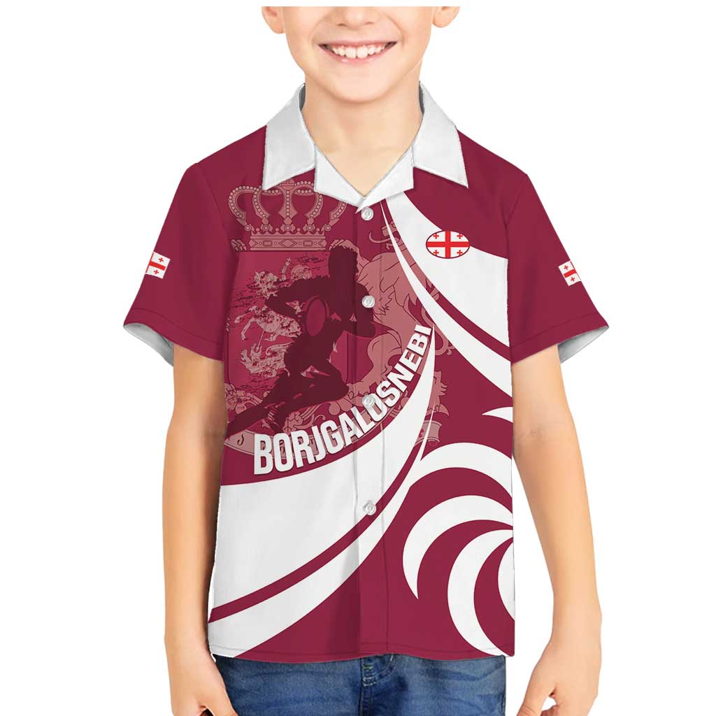 Custom Georgia Rugby Family Matching Mermaid Dress and Hawaiian Shirt Go Borjgalosnebi