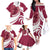 Custom Georgia Rugby Family Matching Off The Shoulder Long Sleeve Dress and Hawaiian Shirt Go Borjgalosnebi
