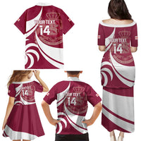 Custom Georgia Rugby Family Matching Puletasi and Hawaiian Shirt Go Borjgalosnebi