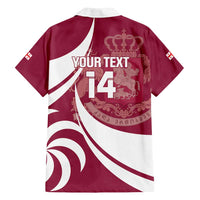 Custom Georgia Rugby Family Matching Puletasi and Hawaiian Shirt Go Borjgalosnebi