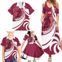 Custom Georgia Rugby Family Matching Summer Maxi Dress and Hawaiian Shirt Go Borjgalosnebi