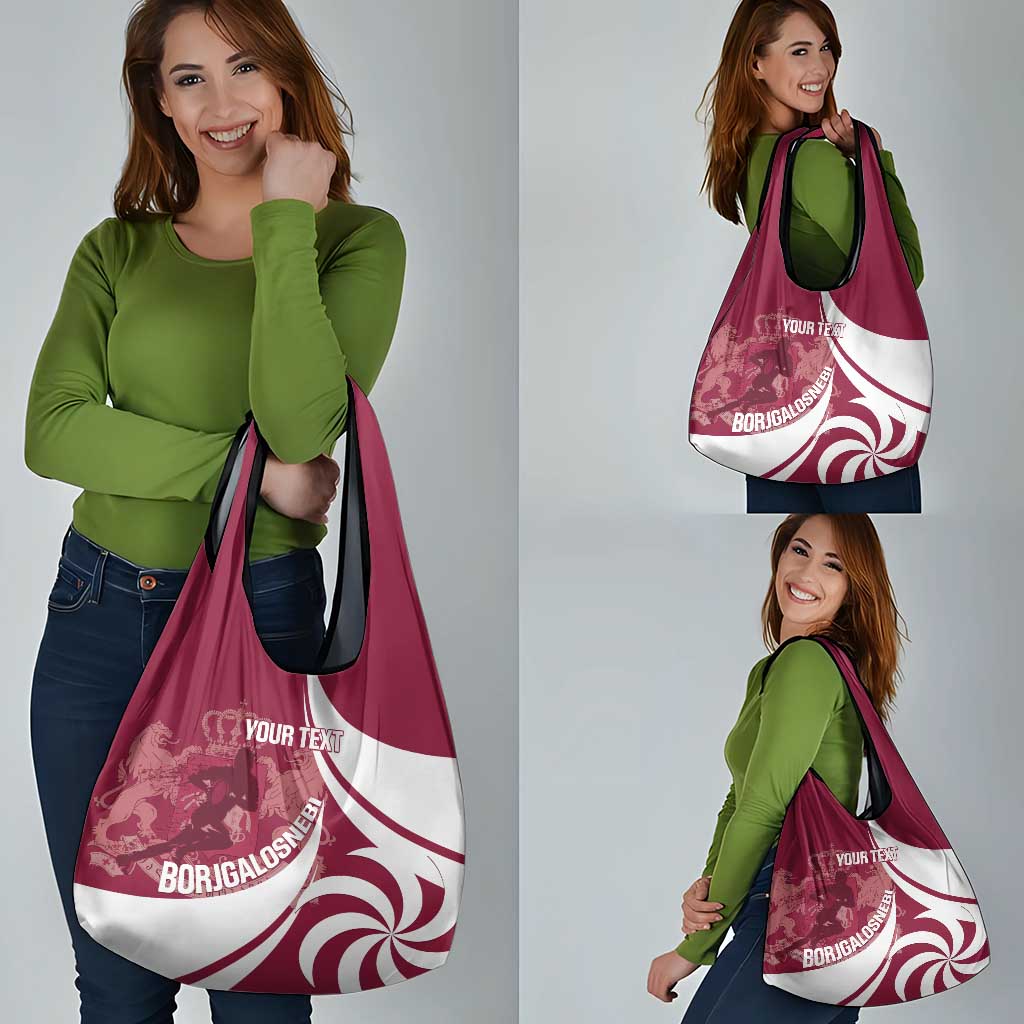 Custom Georgia Rugby Grocery Bag Go Borjgalosnebi