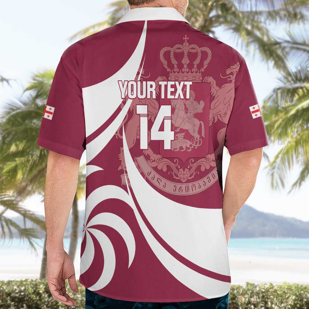 Custom Georgia Rugby Hawaiian Shirt Go Borjgalosnebi