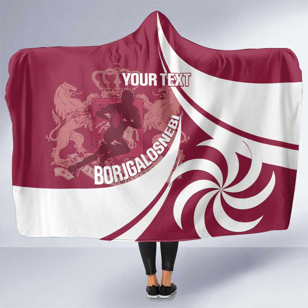 Custom Georgia Rugby Hooded Blanket Go Borjgalosnebi