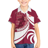 Custom Georgia Rugby Kid Hawaiian Shirt Go Borjgalosnebi