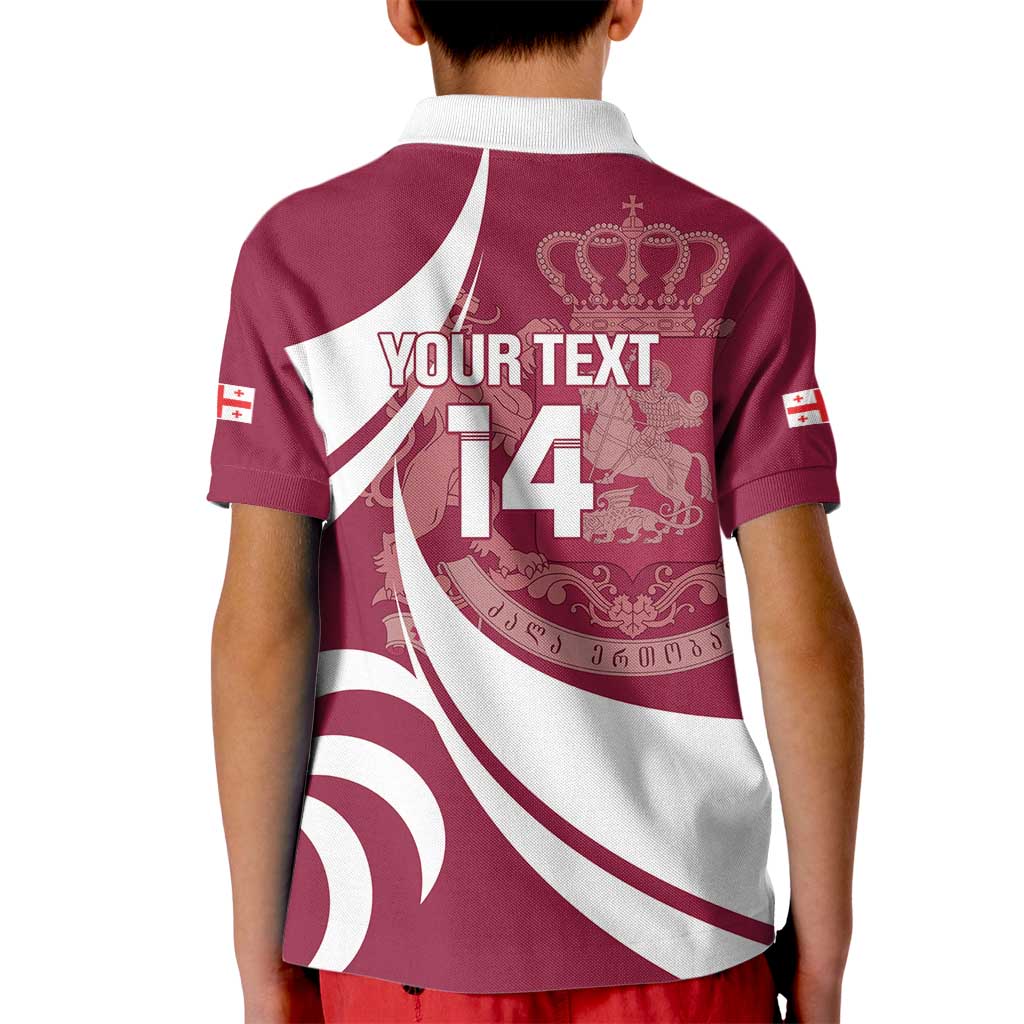 Custom Georgia Rugby Kid Polo Shirt Go Borjgalosnebi