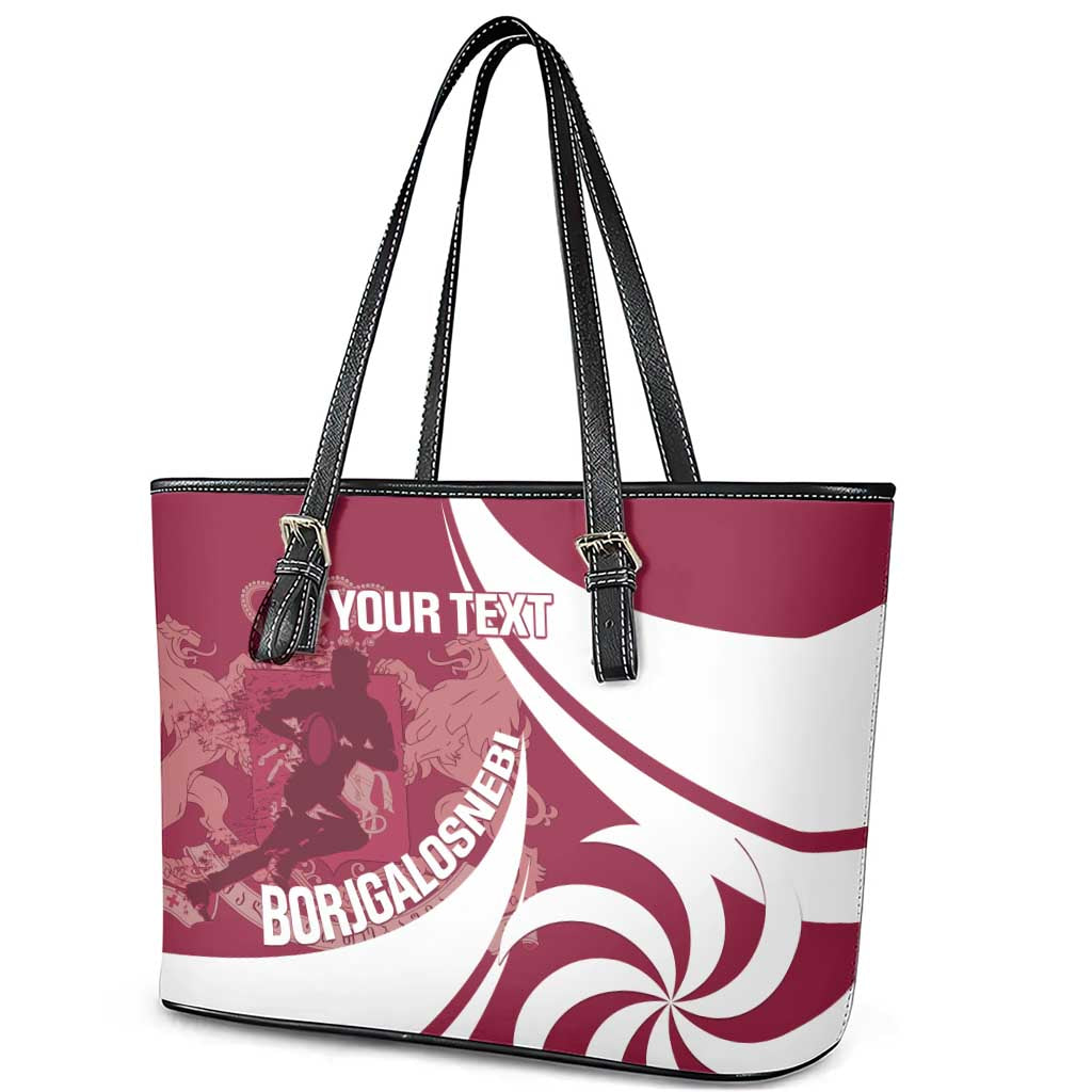 Custom Georgia Rugby Leather Tote Bag Go Borjgalosnebi