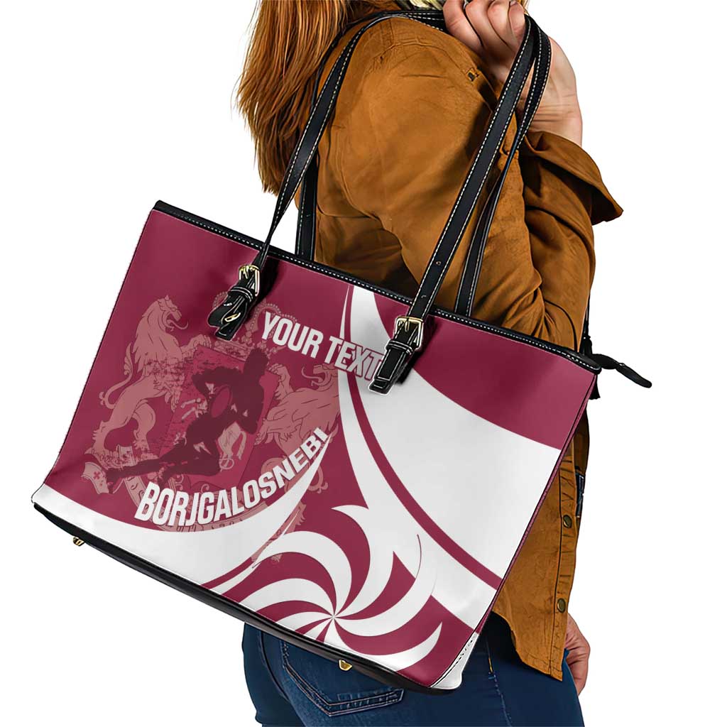 Custom Georgia Rugby Leather Tote Bag Go Borjgalosnebi