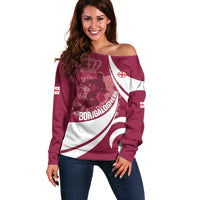 Custom Georgia Rugby Off Shoulder Sweater Go Borjgalosnebi