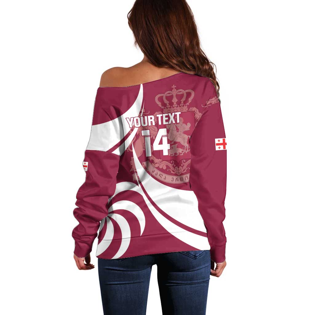 Custom Georgia Rugby Off Shoulder Sweater Go Borjgalosnebi