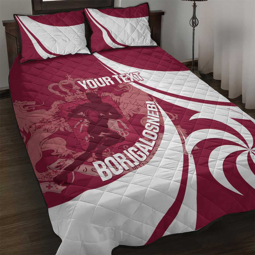 Custom Georgia Rugby Quilt Bed Set Go Borjgalosnebi