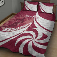 Custom Georgia Rugby Quilt Bed Set Go Borjgalosnebi