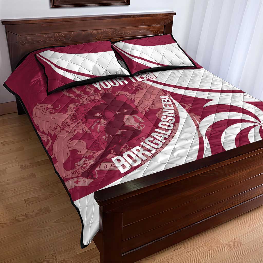 Custom Georgia Rugby Quilt Bed Set Go Borjgalosnebi
