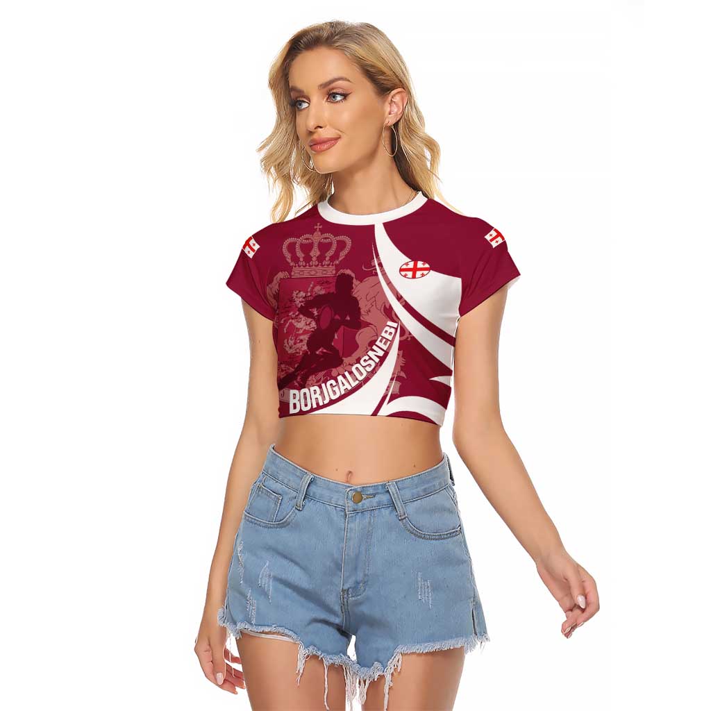 Custom Georgia Rugby Raglan Cropped T Shirt Go Borjgalosnebi