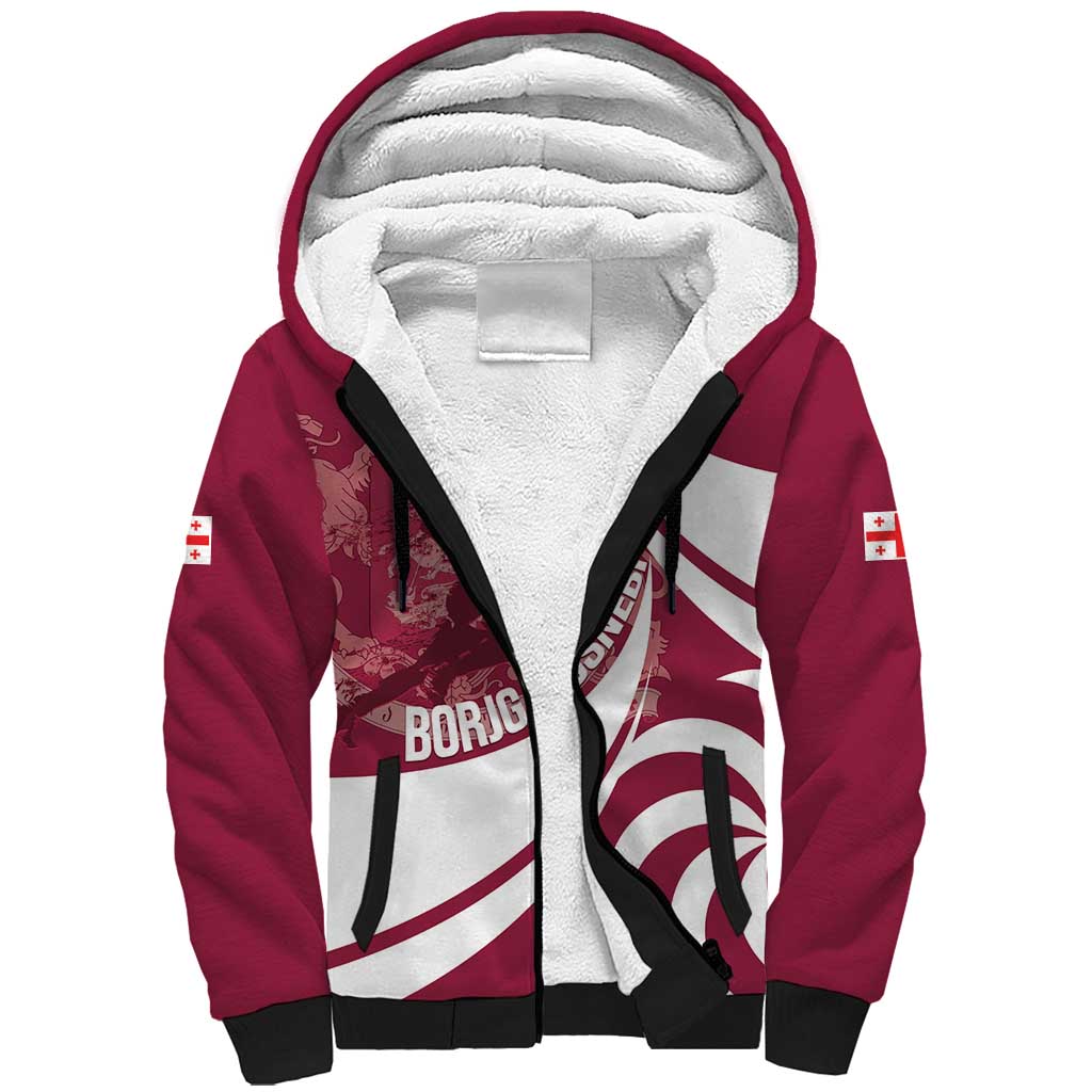 Custom Georgia Rugby Sherpa Hoodie Go Borjgalosnebi