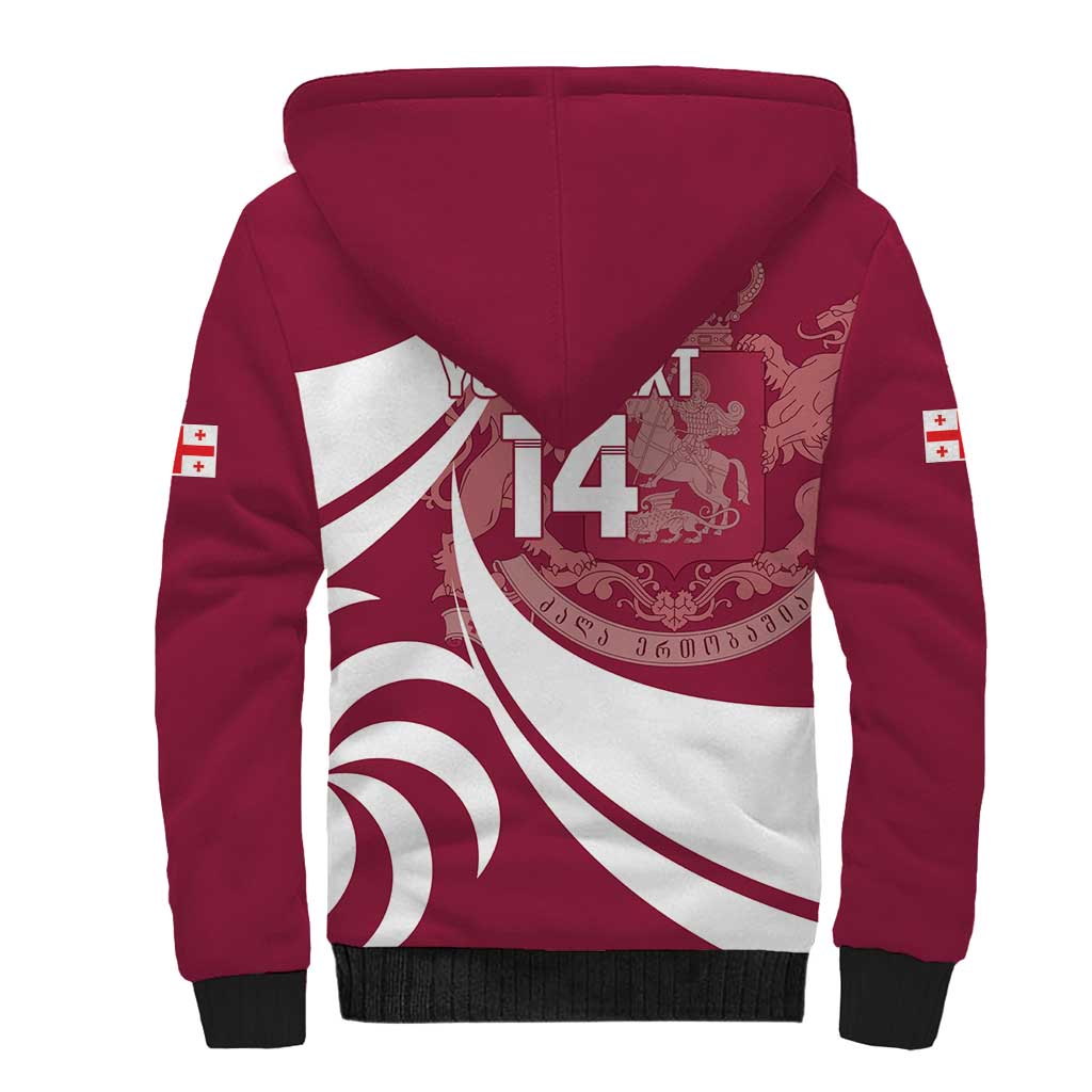 Custom Georgia Rugby Sherpa Hoodie Go Borjgalosnebi