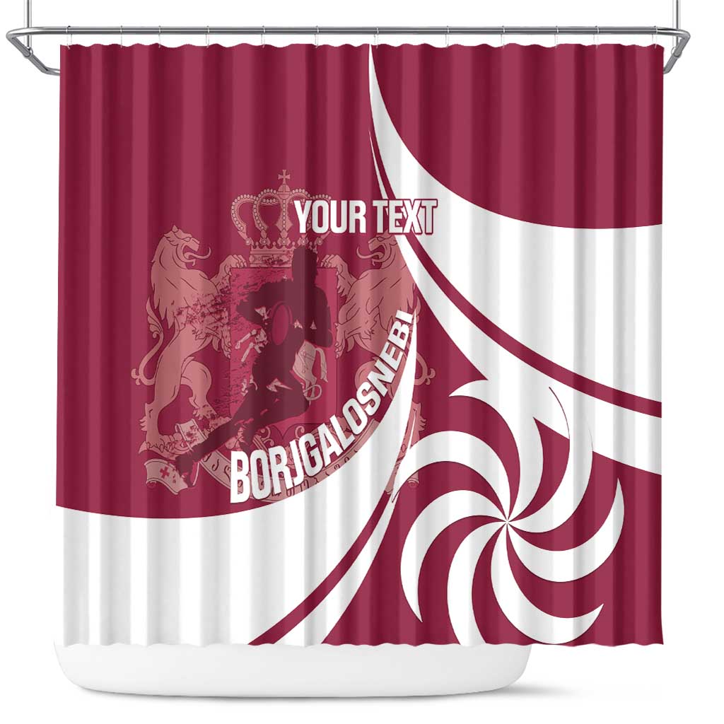 Custom Georgia Rugby Shower Curtain Go Borjgalosnebi