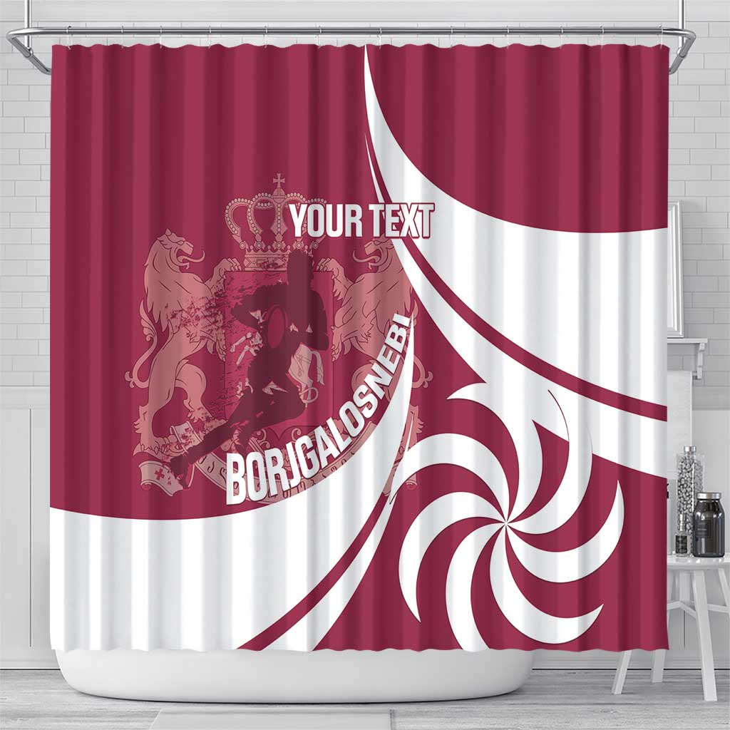 Custom Georgia Rugby Shower Curtain Go Borjgalosnebi