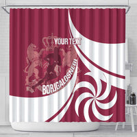 Custom Georgia Rugby Shower Curtain Go Borjgalosnebi