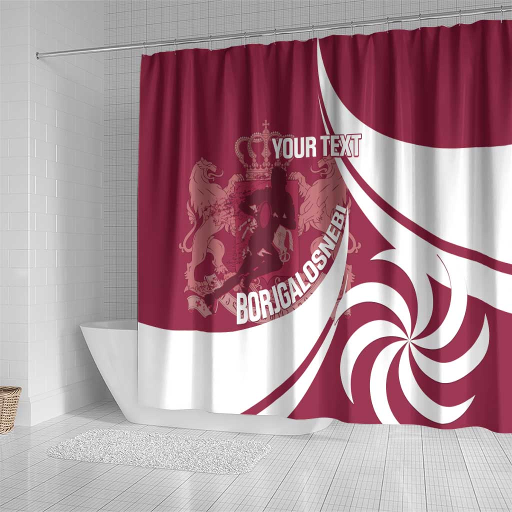 Custom Georgia Rugby Shower Curtain Go Borjgalosnebi