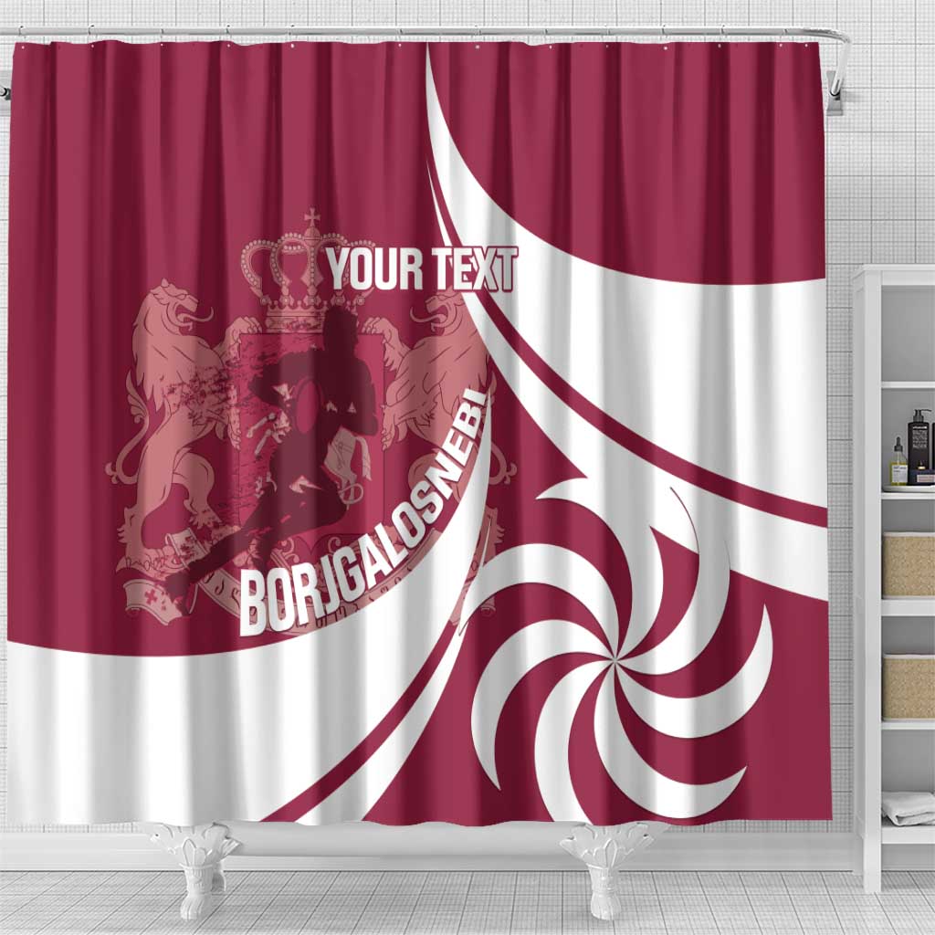 Custom Georgia Rugby Shower Curtain Go Borjgalosnebi