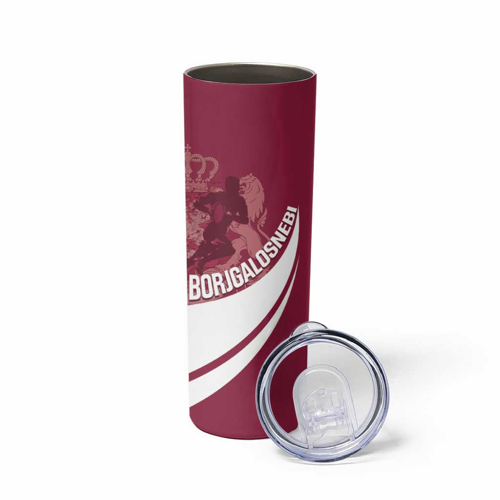 Custom Georgia Rugby Skinny Tumbler Go Borjgalosnebi