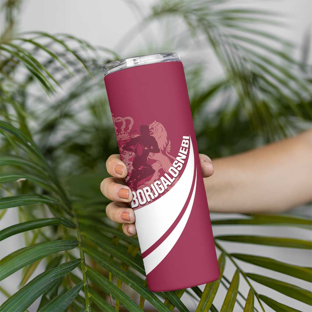 Custom Georgia Rugby Skinny Tumbler Go Borjgalosnebi