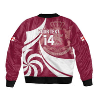 Custom Georgia Rugby Sleeve Zip Bomber Jacket Go Borjgalosnebi