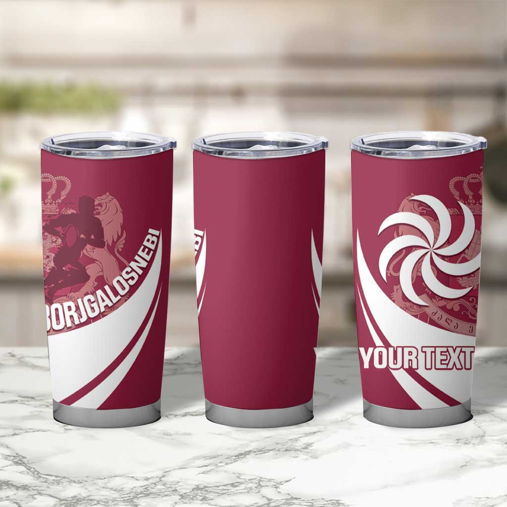 Custom Georgia Rugby Tumbler Cup Go Borjgalosnebi