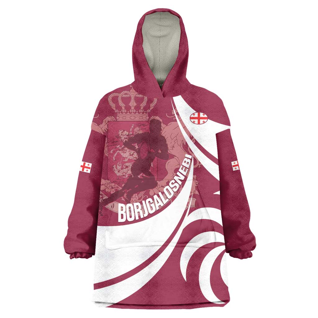 Custom Georgia Rugby Wearable Blanket Hoodie Go Borjgalosnebi