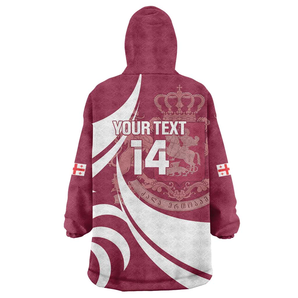 Custom Georgia Rugby Wearable Blanket Hoodie Go Borjgalosnebi