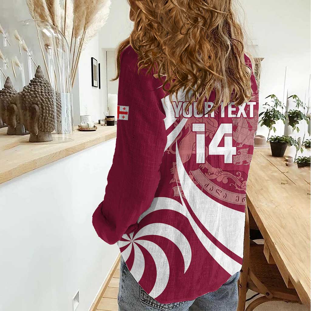 Custom Georgia Rugby Women Casual Shirt Go Borjgalosnebi