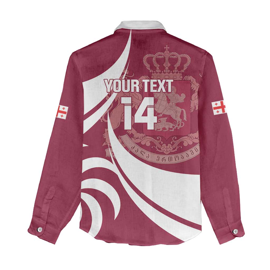Custom Georgia Rugby Women Casual Shirt Go Borjgalosnebi