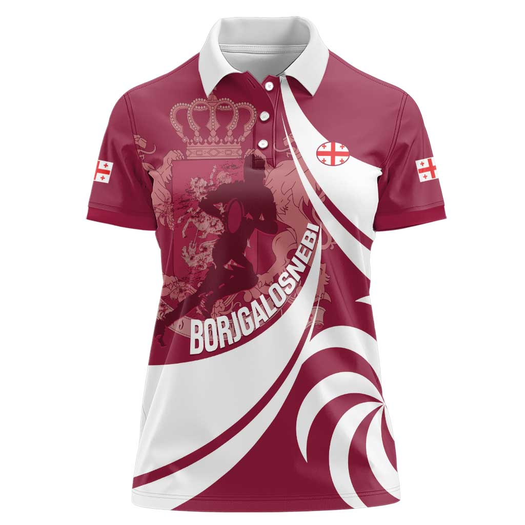 Custom Georgia Rugby Women Polo Shirt Go Borjgalosnebi