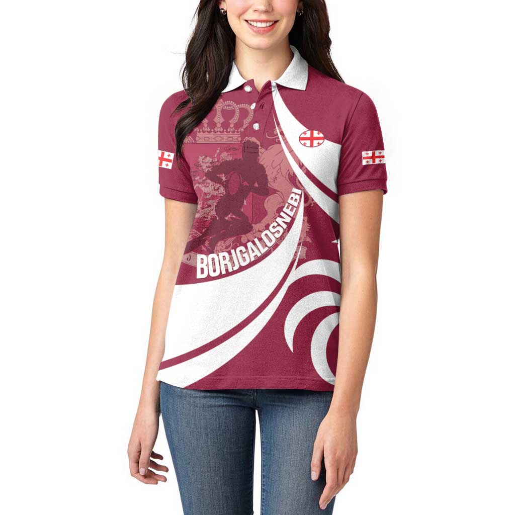Custom Georgia Rugby Women Polo Shirt Go Borjgalosnebi