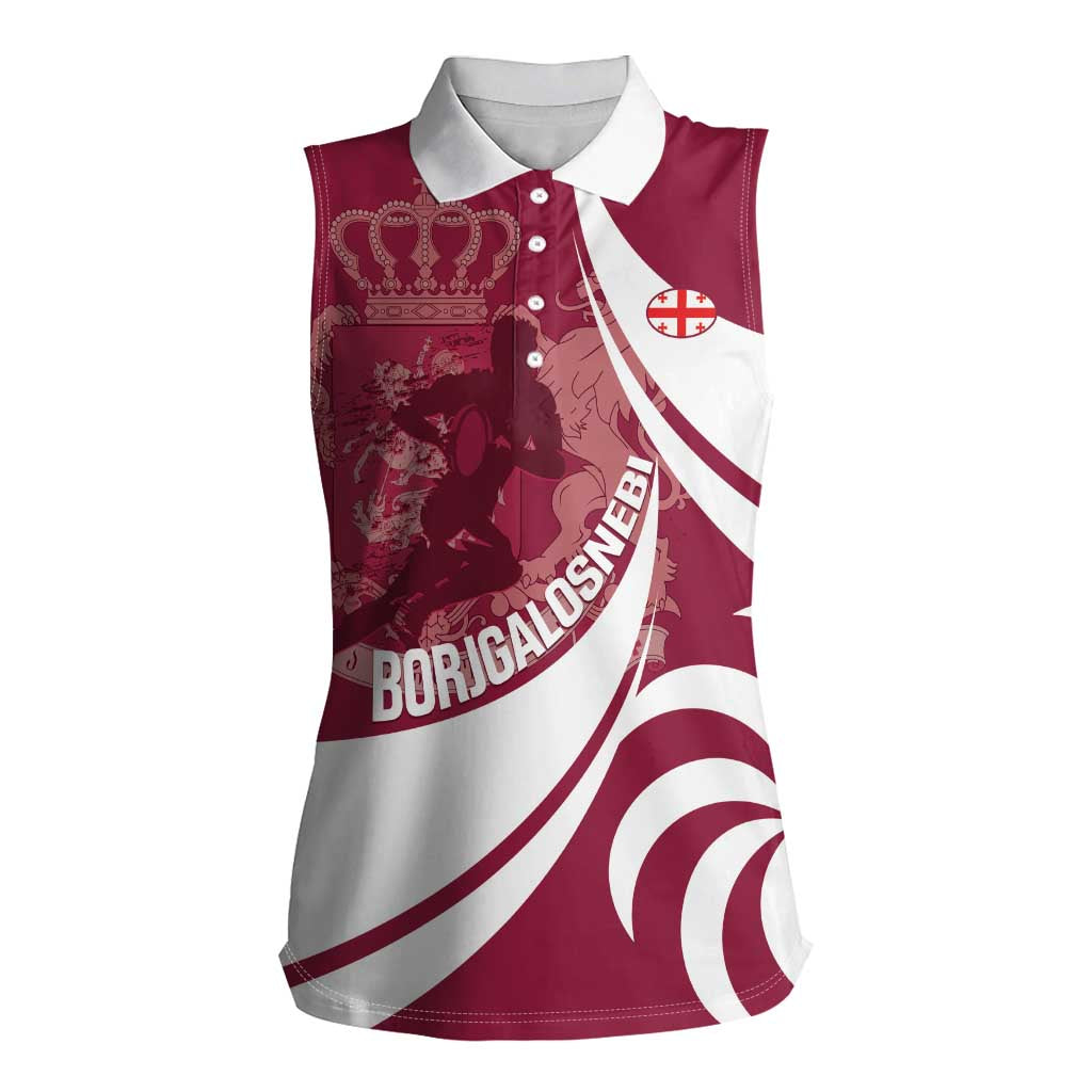Custom Georgia Rugby Women Sleeveless Polo Shirt Go Borjgalosnebi