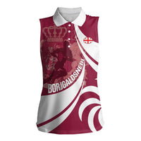 Custom Georgia Rugby Women Sleeveless Polo Shirt Go Borjgalosnebi
